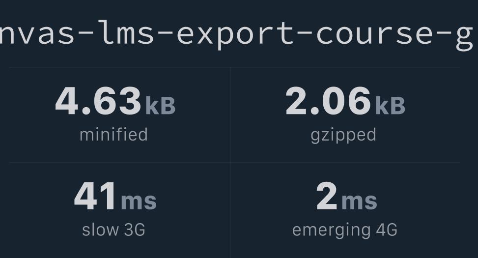 arteveldeuas/canvaslmsexportcoursegroupsplugin Bundlephobia