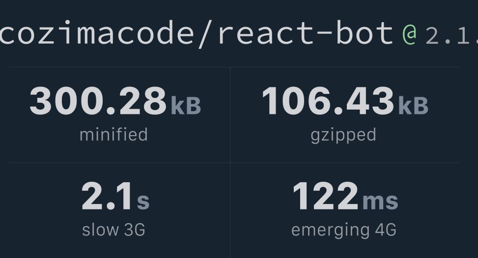 @cozimacode/react-bot v2.1.0 Bundlephobia