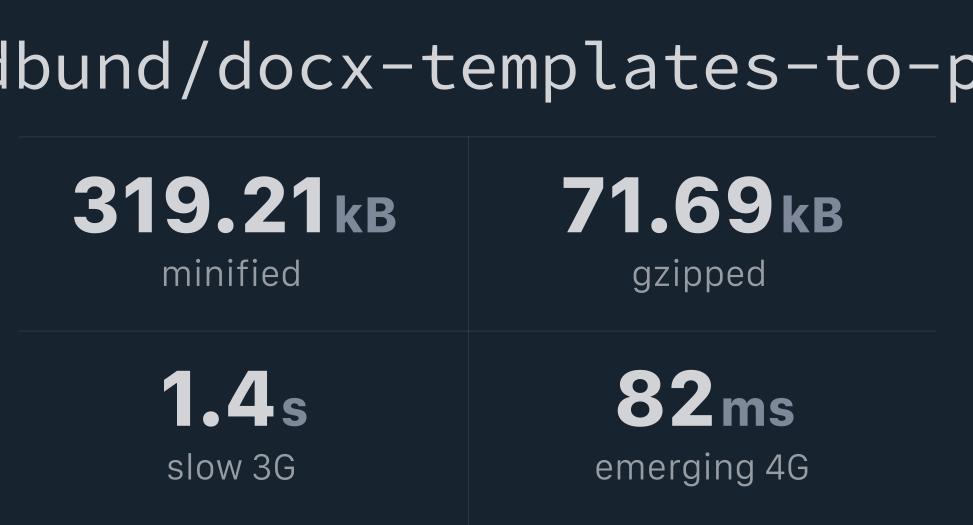 ecnordbund/docxtemplatestopdf Bundlephobia