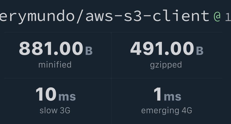  everymundo aws s3 client bundlephobia