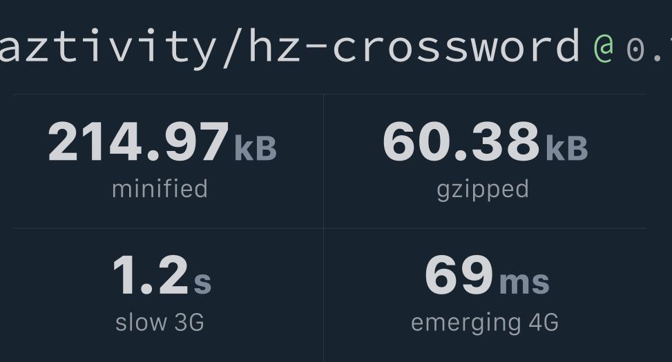 haztivity/hz crossword Bundlephobia