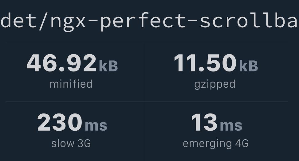 laurentgoudet/ngxperfectscrollbar Bundlephobia