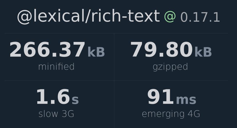 lexical-rich-text-bundlephobia