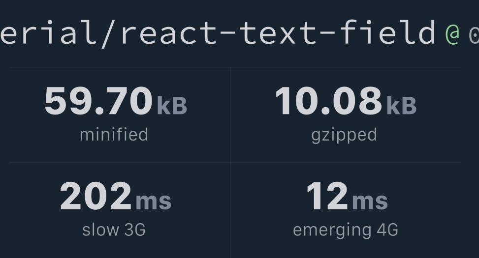 material-react-text-field-bundlephobia