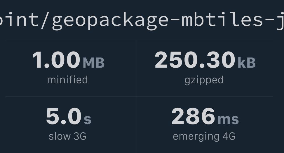 @ngageoint/geopackage-mbtiles-js Bundlephobia