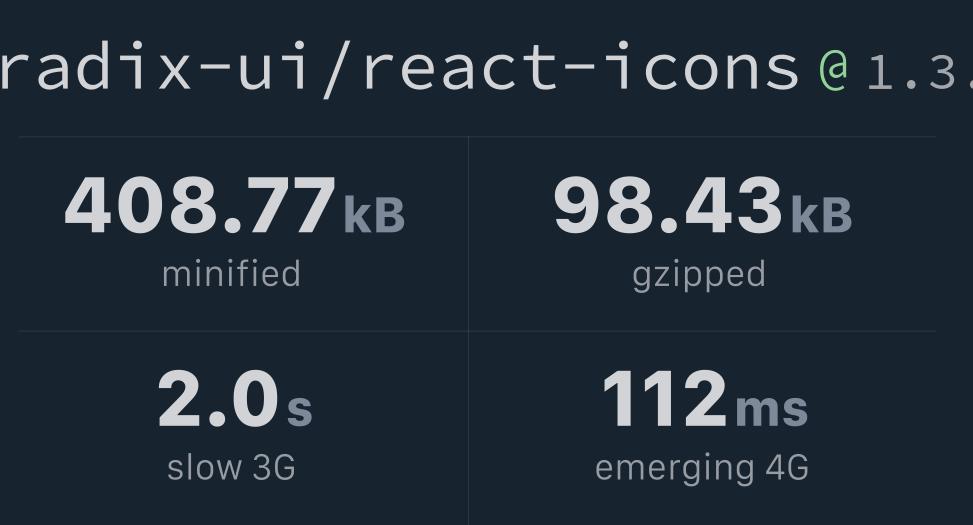 @radix-ui/react-icons v1.3.0 Bundlephobia
