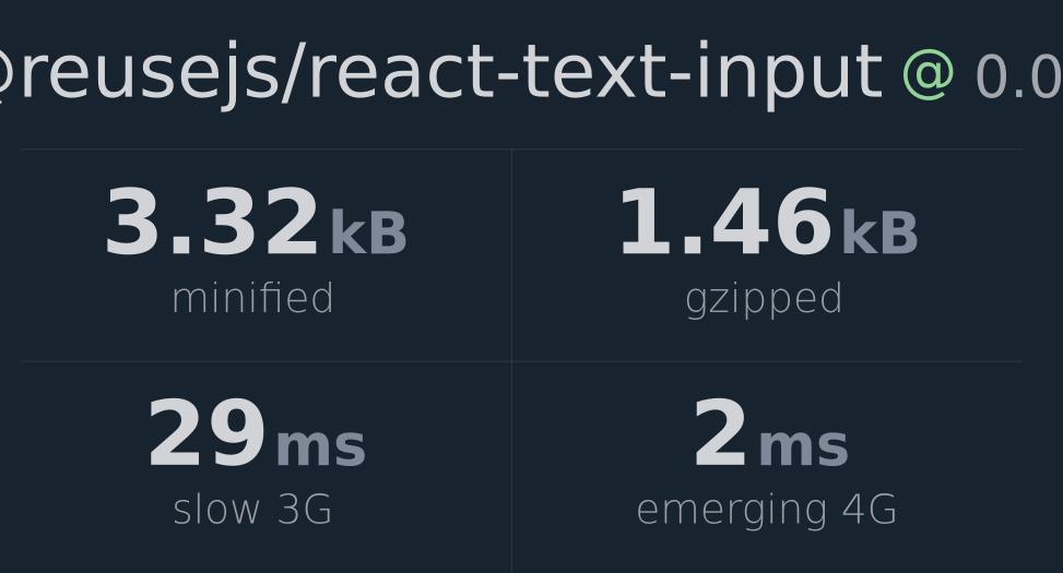 reusejs-react-text-input-bundlephobia