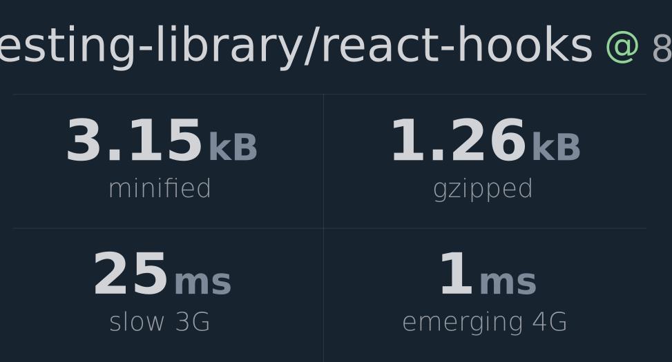 testing-library-react-hooks-bundlephobia