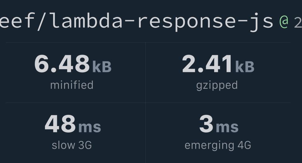 tleef/lambdaresponsejs Bundlephobia