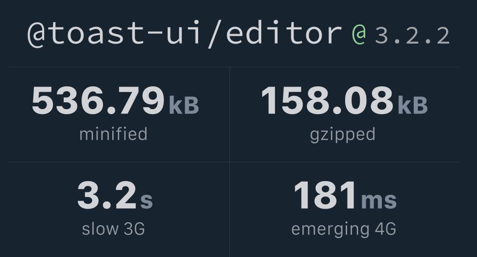 toastui/editor Bundlephobia