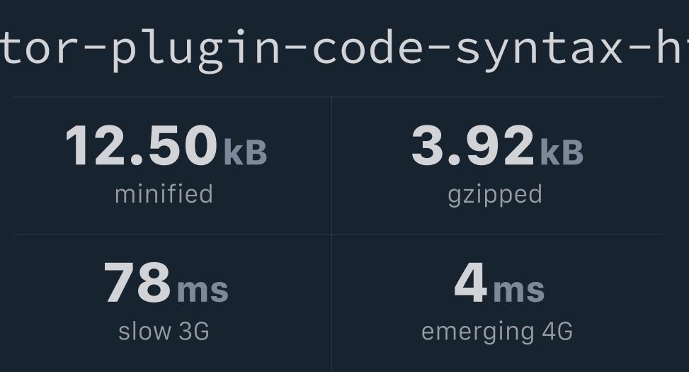 toastui/editorplugincodesyntaxhighlight Bundlephobia
