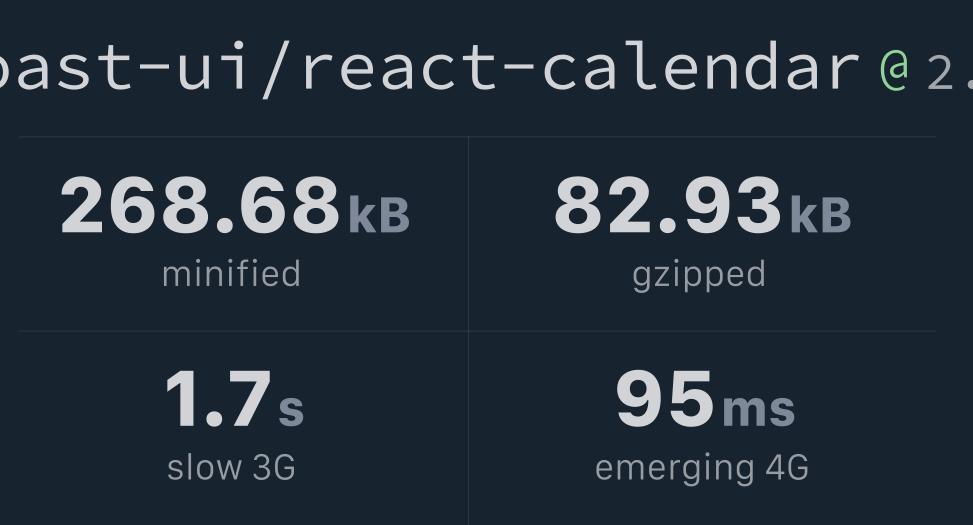 toastui/reactcalendar Bundlephobia