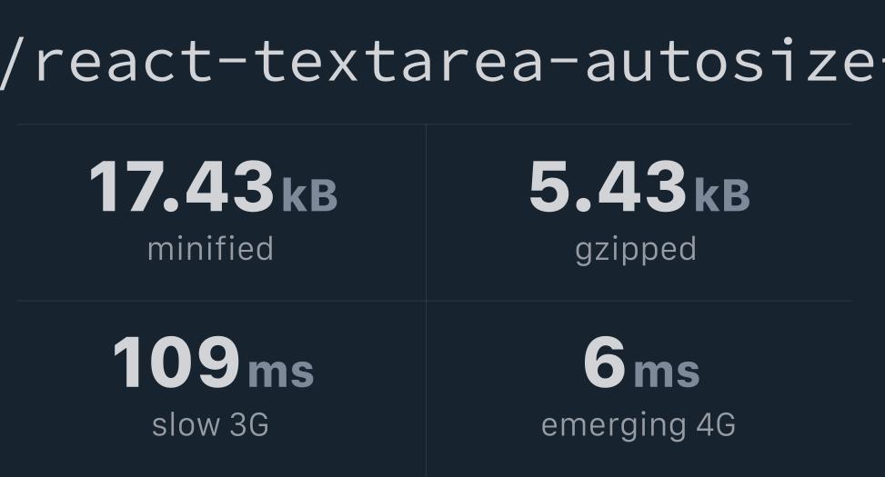  twilio paste react textarea autosize library bundlephobia