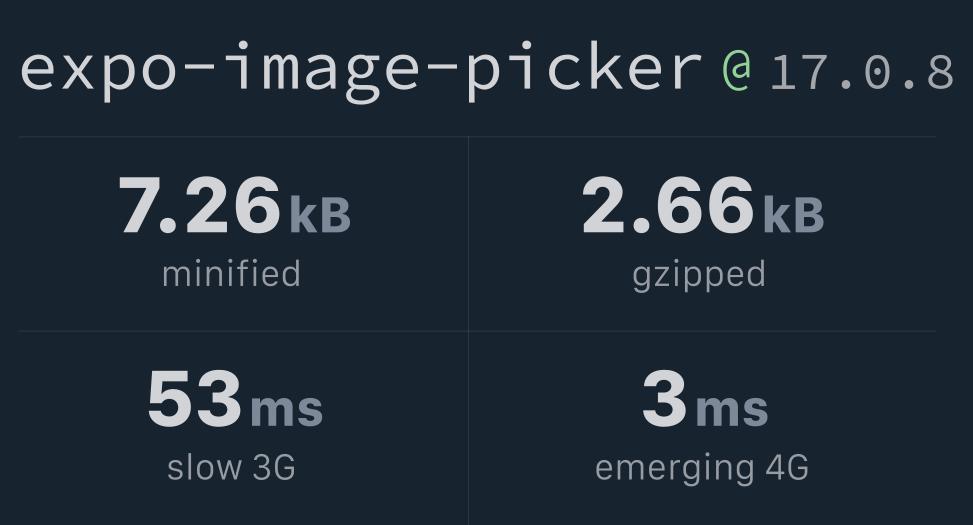 expoimagepicker Bundlephobia