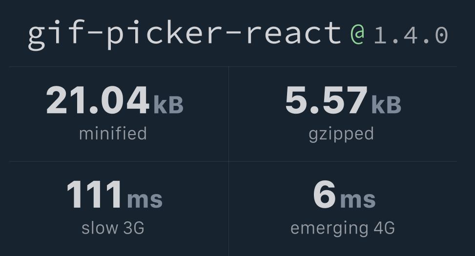 gif-picker-react Bundlephobia