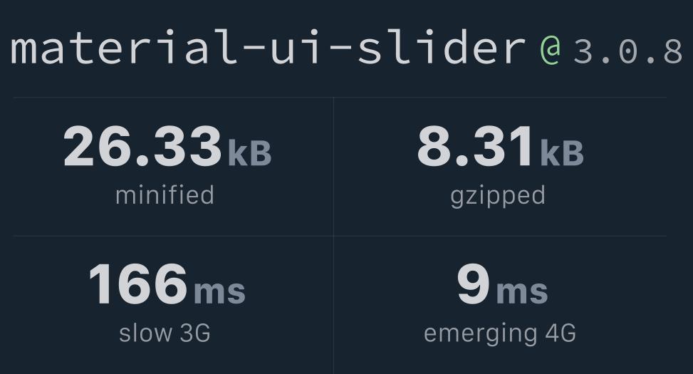 materialuislider Bundlephobia