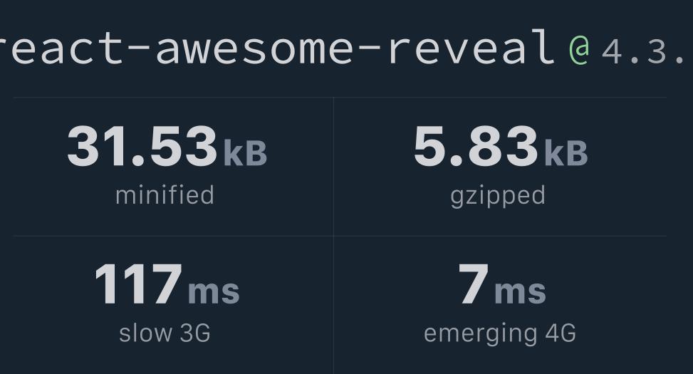 react-awesome-reveal-bundlephobia