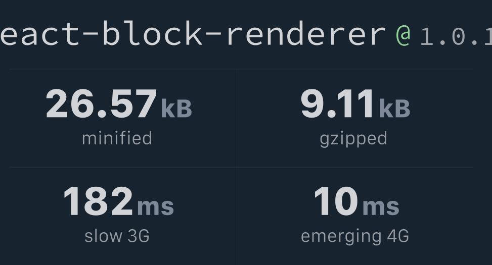 React block renderer v1 0 11 bundlephobia
