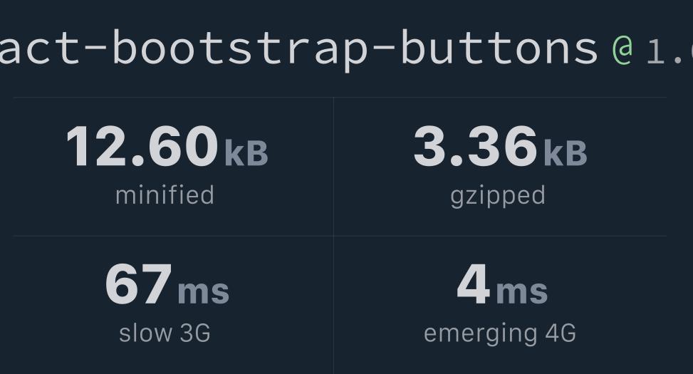 reactbootstrapbuttons Bundlephobia