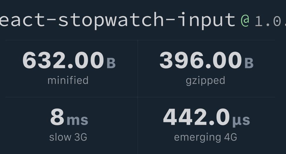 reactstopwatchinput Bundlephobia